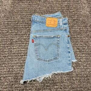 Levis Womens 501 Cut Off Denim Shorts Size 30 Light Wash High Rise Button Fly